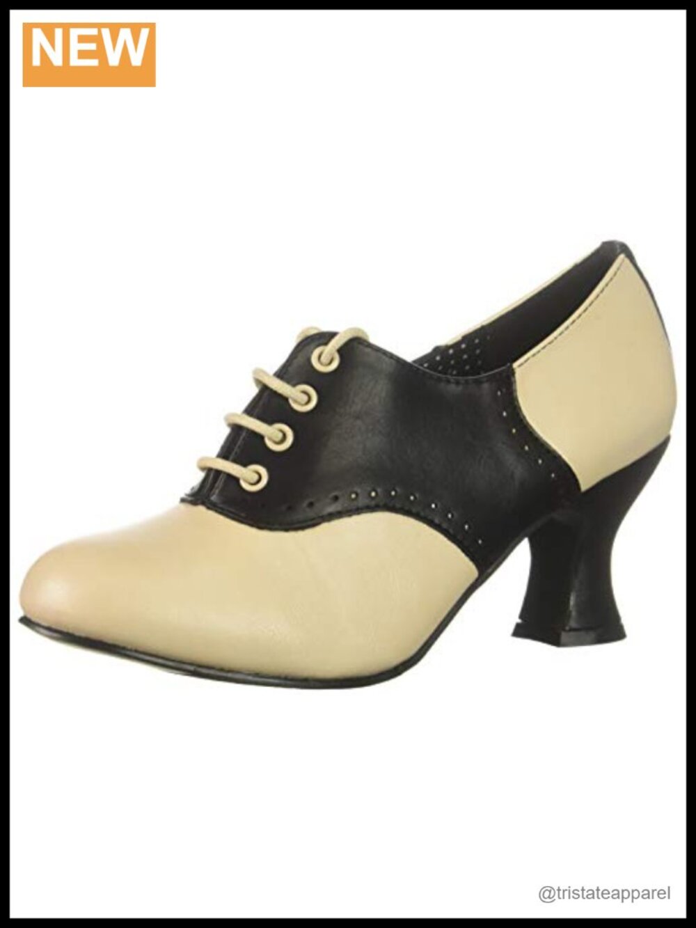 Leather Block Heel Lace-Up Oxford Dance Shoe Rhinestone Formal Party